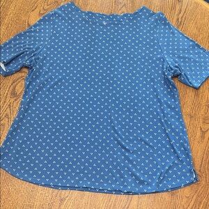 Croft & Barrow Blue Boxy Short Sleeve T-Shirt